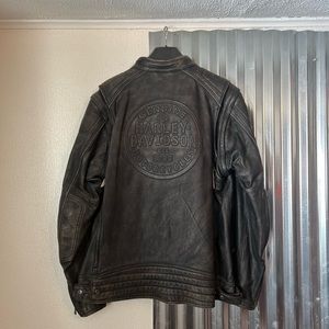 Distressed HD leather jacket 2xl tall